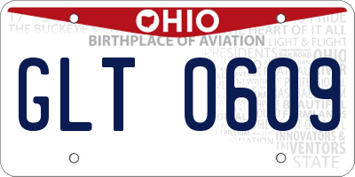 OH license plate GLT0609