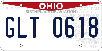 OH license plate GLT0618
