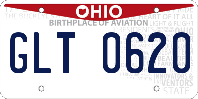 OH license plate GLT0620