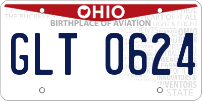 OH license plate GLT0624