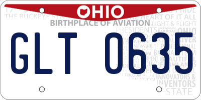 OH license plate GLT0635