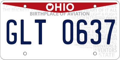 OH license plate GLT0637