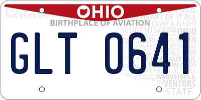 OH license plate GLT0641