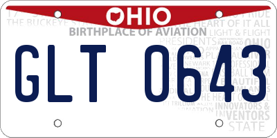 OH license plate GLT0643