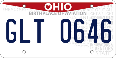OH license plate GLT0646
