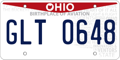OH license plate GLT0648