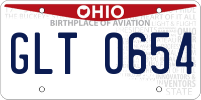 OH license plate GLT0654