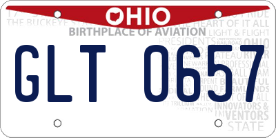 OH license plate GLT0657
