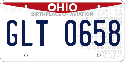 OH license plate GLT0658