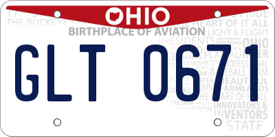 OH license plate GLT0671