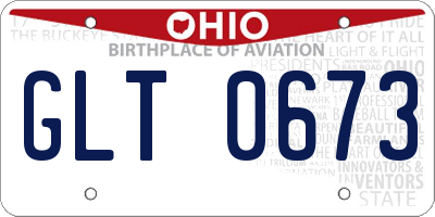 OH license plate GLT0673