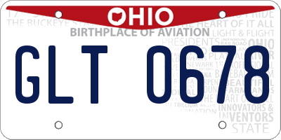 OH license plate GLT0678