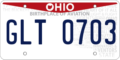 OH license plate GLT0703
