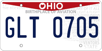 OH license plate GLT0705