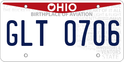 OH license plate GLT0706