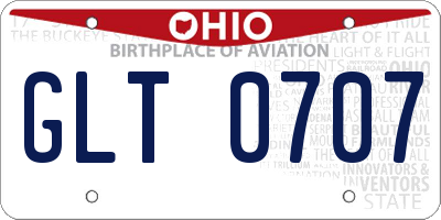 OH license plate GLT0707
