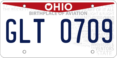OH license plate GLT0709