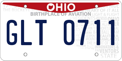 OH license plate GLT0711