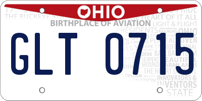 OH license plate GLT0715