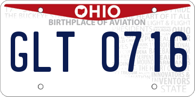 OH license plate GLT0716