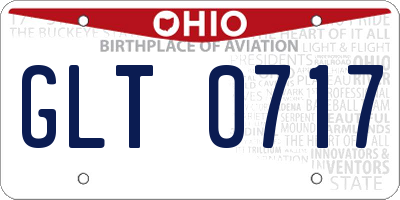 OH license plate GLT0717