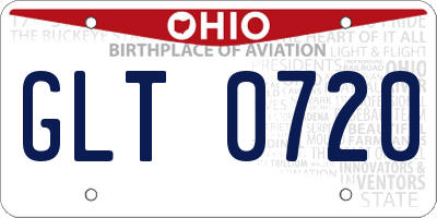 OH license plate GLT0720