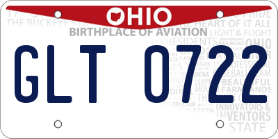OH license plate GLT0722