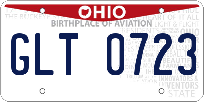 OH license plate GLT0723