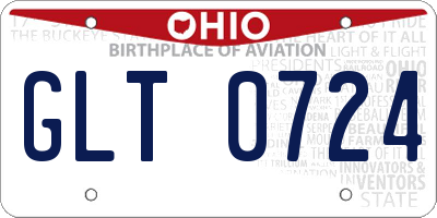 OH license plate GLT0724