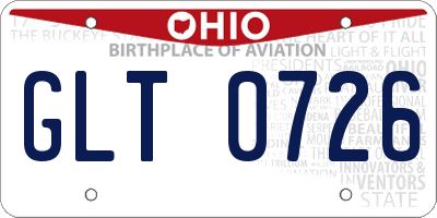 OH license plate GLT0726