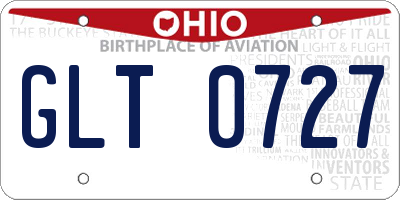 OH license plate GLT0727