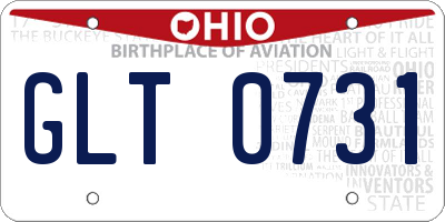 OH license plate GLT0731
