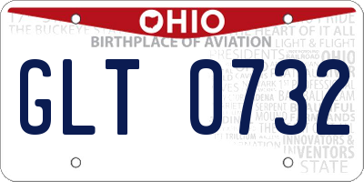 OH license plate GLT0732