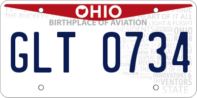 OH license plate GLT0734