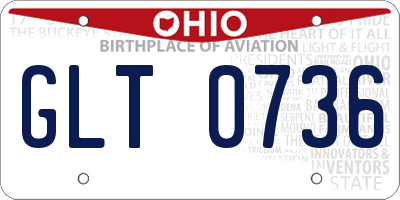 OH license plate GLT0736