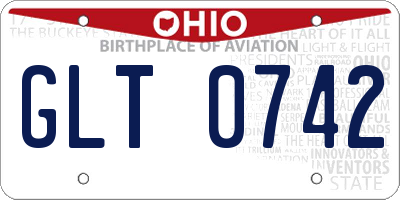 OH license plate GLT0742