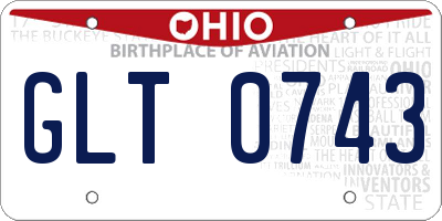 OH license plate GLT0743