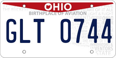 OH license plate GLT0744