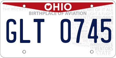 OH license plate GLT0745