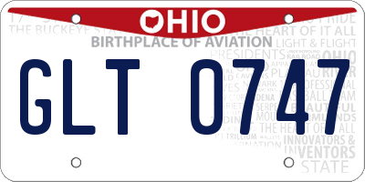 OH license plate GLT0747