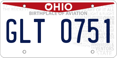 OH license plate GLT0751