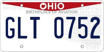 OH license plate GLT0752