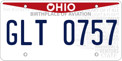 OH license plate GLT0757