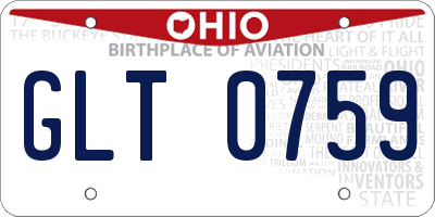 OH license plate GLT0759