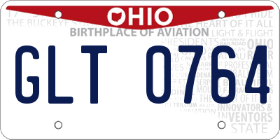 OH license plate GLT0764
