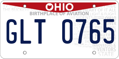 OH license plate GLT0765