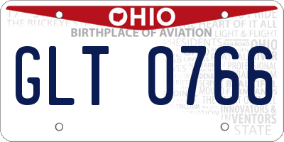 OH license plate GLT0766