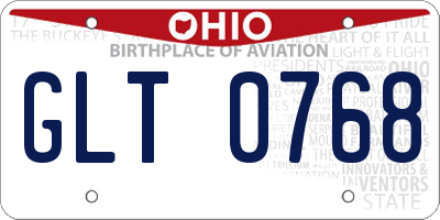 OH license plate GLT0768
