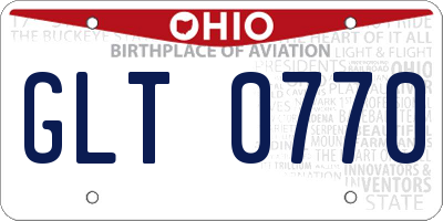 OH license plate GLT0770