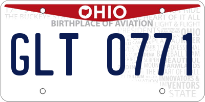 OH license plate GLT0771